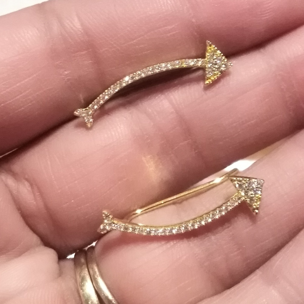 Arrow 14kt over sterling silver ear climber